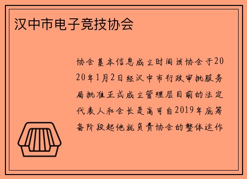 汉中市电子竞技协会